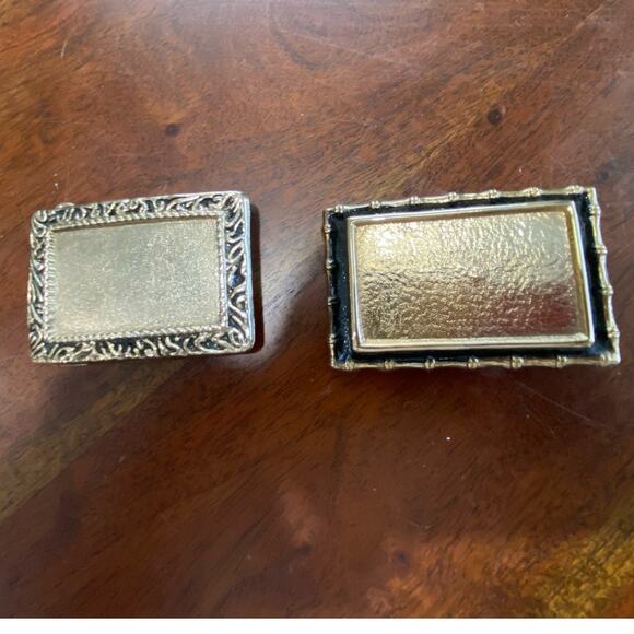 Lot of Two Gold/Black Rectangular Belt buckles - Picture 1 of 6